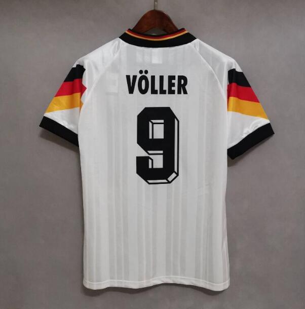 1992 Germany Retro Home Kit Soccer Jersey VOLLER #9